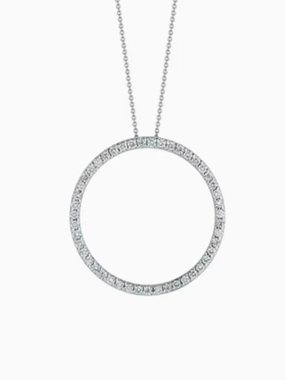 Roberto Coin Tiny Treasures Large Circle Pendant Diamond Circle Pendant 18K.